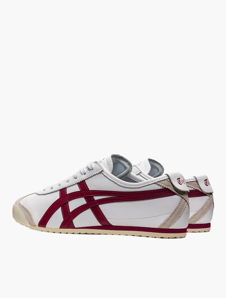 MyRunway Shop Onitsuka Tiger White Burgundy Mexico 66 Sneakers
